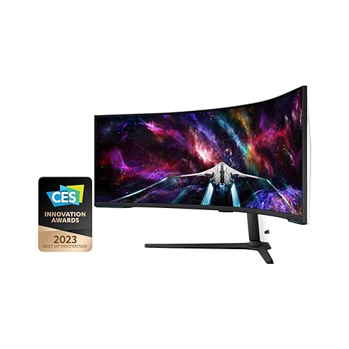 SAMSUNG 57 Odyssey Neo G9 Series Dual 4K UHD 1000R Curved Gaming Monitor, 240Hz, 1ms with DisplayPort 2.1, Quantum Mini-LED, DisplayHDR 1000, AMD FreeSync Premium Pro, LS57CG952NNXZA, 2023