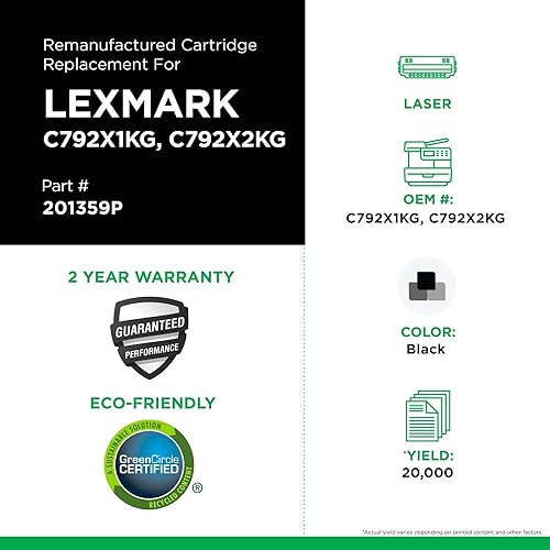 Clover Remanufactured High Yield Toner Cartridge Replacement for Lexmark C792 | Black
