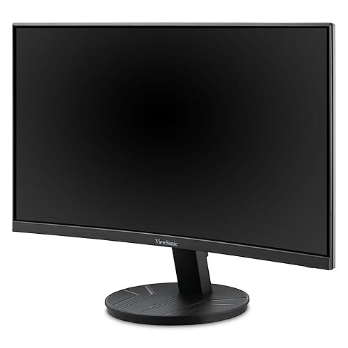 ViewSonic VA2416C 24 Inch Full HD 1080p Frameless Curved Monitor with Variable Refresh Rate, Eye Care, HDMI, and DisplayPort Inputs for Home and Office