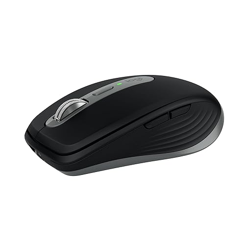 Logitech MX Anywhere 3S for Mac, Compact Wireless Bluetooth Mouse, 8K DPI Any-Surface Tracking, Quiet Clicks, USB C, Wireless Mouse for MacBook Pro, MacBook Air, iMac, iPad - Space Grey 2024 Model Space Grey