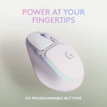 Logitech G Wireless Gaming Combo, G715 Keyboard and G705 Mouse, Customizable LIGHTSYNC RGB Lighting, Lightspeed Wireless, Bluetooth, PC/Mac/Laptop - with $20 SIMS Spa Day Game Pack - White Mist Tactile Mouse + Keyboard Mouse + Keyboard
