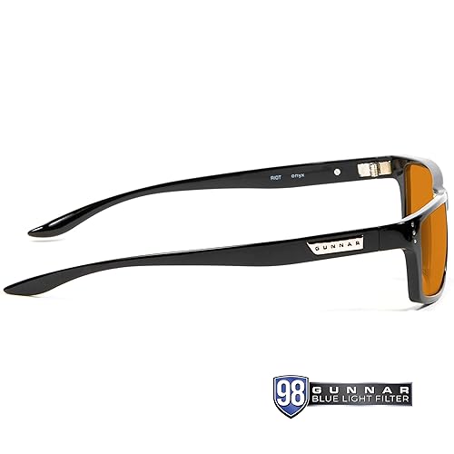 Gunnar Unisex's Amber Max Blue Light Blocking Computer Glasses 57 mm Onyx