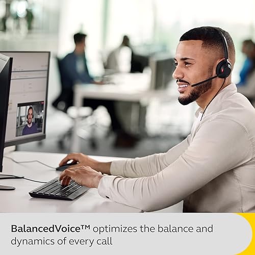 Jabra Engage 40 Wired Mono Headset with Inline Call Control - Noise-Cancelling 2-Mic Technology, and USB-A Cable - Works with All Leading Unified Communications Platforms Such As Zoom, Unify - Black Mono w/ Link UC (USB-A)