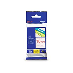 Brother Tze242 Tze Standard Adhesive Laminated Labeling Tape, 3/4-Inch W, Red On White
