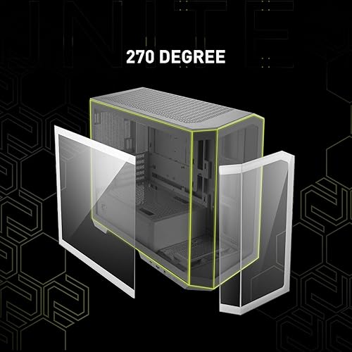 MSI MAG PANO M100R PZ White Micro ATX Gaming Case, Support Back-Connect Motherboard, 270-degree Panoramic Display, 4 aRGB Fans MAG PANO M100R PZ White White mATX