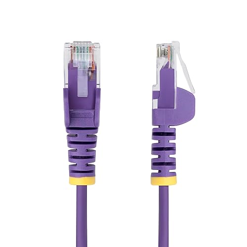 StarTech.com 5ft Purple Slim CAT6 Ethernet Cable, Snagless RJ45, LSZH, 28AWG Pure Bare Copper, Slim Network Patch Cable/Cord