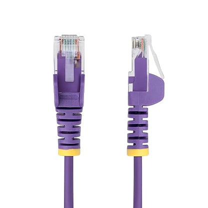 StarTech.com 5ft Purple Slim CAT6 Ethernet Cable, Snagless RJ45, LSZH, 28AWG Pure Bare Copper, Slim Network Patch Cable/Cord