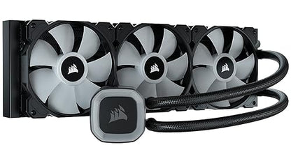 Corsair H150 RGB Liquid CPU Cooler - 360mm AIO - SP120 RGB Elite Fans - Fits Intel LGA 1200/115X/2066, AMD AM4 - Motherboard ARGB Adapter Included - Black
