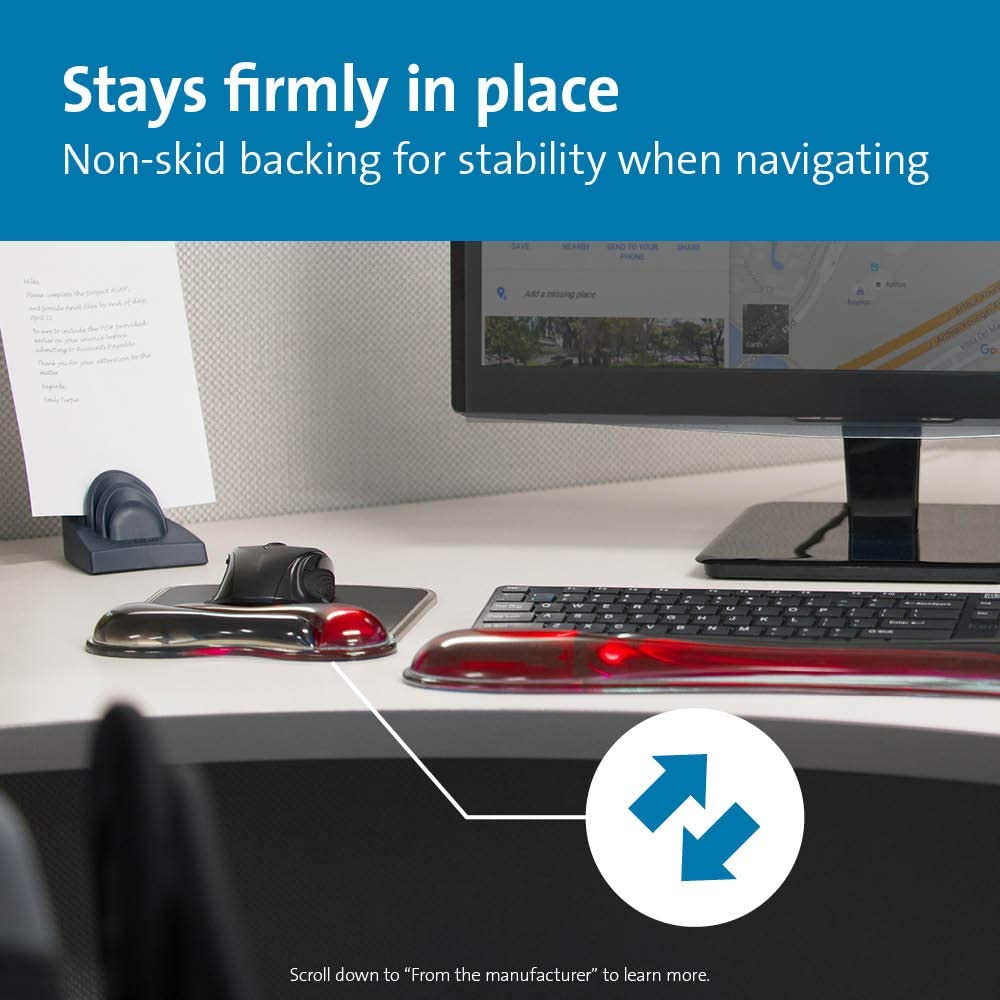 Kensington Duo Gel Mouse Pad with Wrist Rest - Red (K62402AM) Red Red Mouse Pad