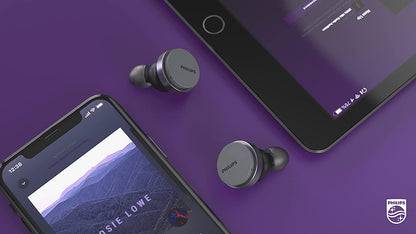 Audio Philips T8506 True Wireless Headphones with Noise Canceling Pro (ANC), Wind Noise Reduction &amp; Bluetooth Multipoint Connectivity, Black
