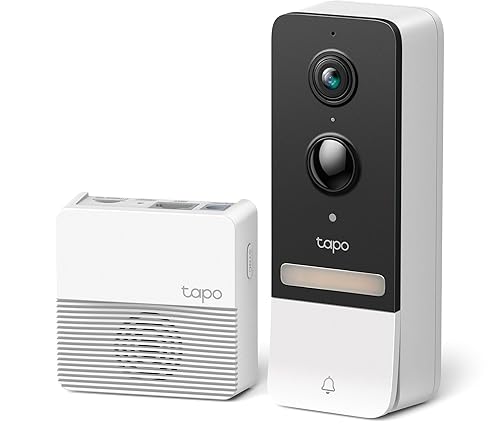 TP-Link Tapo Wire-Free Video Doorbell Camera w/Hub, 2K 5MP Color Night Vision, Up to 180 Day Battery, 2-Way Audio, Quick Response, Head-to-Toe View, Works w/Alexa & Google Home (Tapo D230S1) 2K QHD w/Color Night Vision Wire-Free Video Doorbell Camera