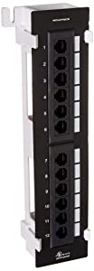 Monoprice 12-Port Vertical Cat6 Mini Patch Panel (110 Type) (568A/B)