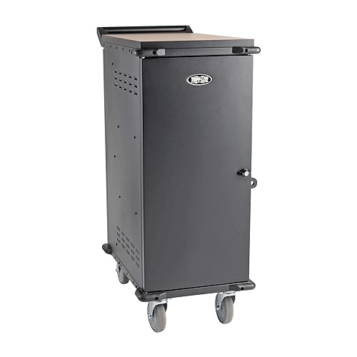 Y417U Tripp Lite 21-Port AC Mobile Charging Cart Storage Station for Chromebooks, ipads, Laptops, Tablets, Black (CSC21AC)