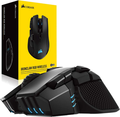 Corsair Ironclaw Wireless RGB - FPS and MOBA Gaming Mouse - 18,000 DPI Optical Sensor - Sub-1 ms SLIPSTREAM Wireless Wireless Mouse