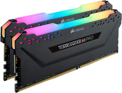 Corsair Vengeance RGB Pro 16GB (2x8GB) DDR4 3600 (PC4-28800) C18 AMD Optimized Memory – Black