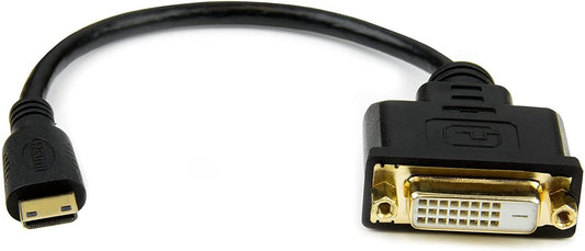 StarTech.com 8in Mini HDMI to DVI-D Adapter M/F - 8 inch Mini HDMI to DVI Cable - Connect a Mini HDMI tablet or laptop to a DVI-D display (HDCDVIMF8IN) 8in - M/F Mini HDMI to DVI