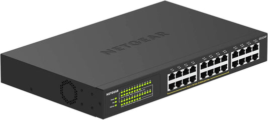 NETGEAR 24-Port Gigabit Ethernet Unmanaged PoE+ Switch (GS324P) - with 16 x PoE+ @ 190W, Desktop or Rackmount Unmanaged 24 port | 16xPoE+ 190W