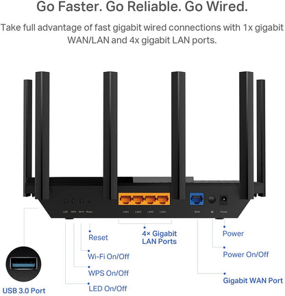 TP-Link AX5400 WiFi 6 Router (Archer AX73)- Dual Band Gigabit Wireless Internet Router, High-Speed ax Router for Streaming, Long Range Coverage