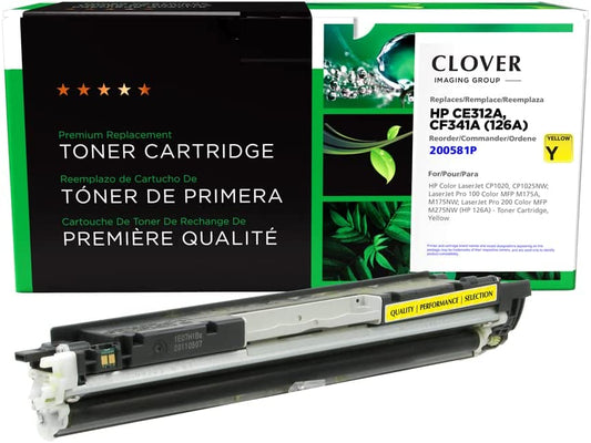 Clover imaging group Clover Remanufactured Toner Cartridge Replacement for HP CE312A (HP 126A) | Yellow Yellow 1,000
