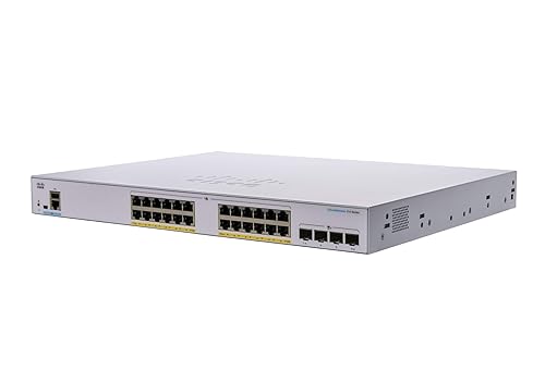 CISCO DESIGNED Business CBS250-24FP-4X Smart Switch | 24 Port GE | Full PoE | 4x10G SFP+ | Limited Lifetime Protection (CBS250-24FP-4X) 24-port GE / PoE+ / 370W / 4 x 10G uplinks