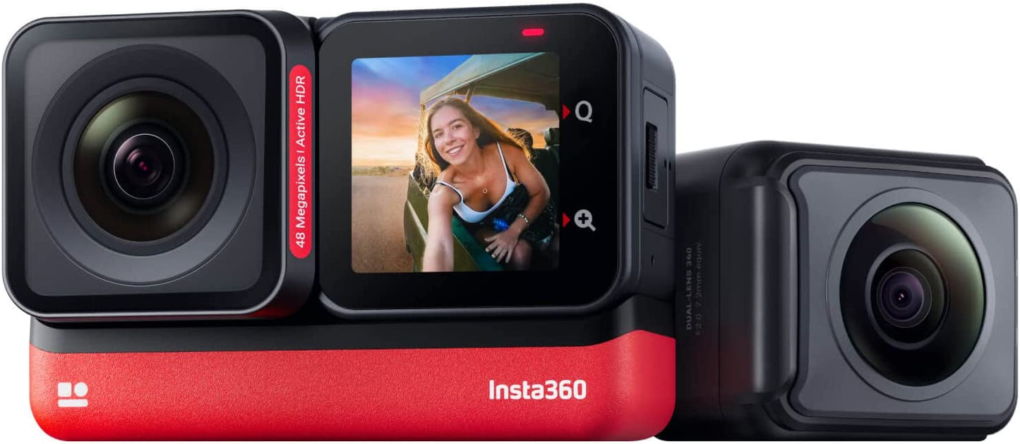 Insta360 ONE RS Twin Edition - Waterproof 4K 60fps Action Camera &amp; 5.7K 360 Camera with Interchangeable Lenses, Stabilization, 48MP Photo, Active HDR, AI Editing