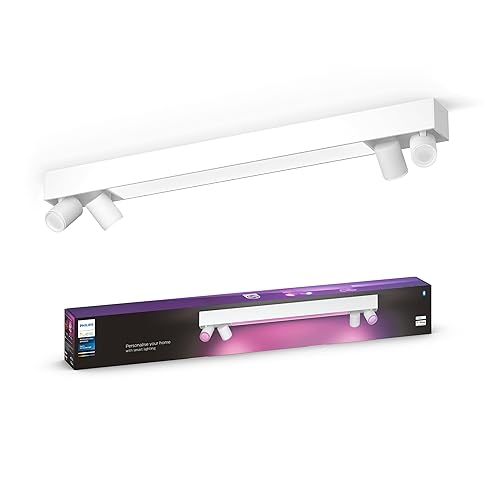 Philips Hue White and Color Ambiance Centris Smart LED Ceiling Light - Includes (1) Color Changing Light Fixture in White with 4 Individually Adjustable Spotlights - Works with Voice