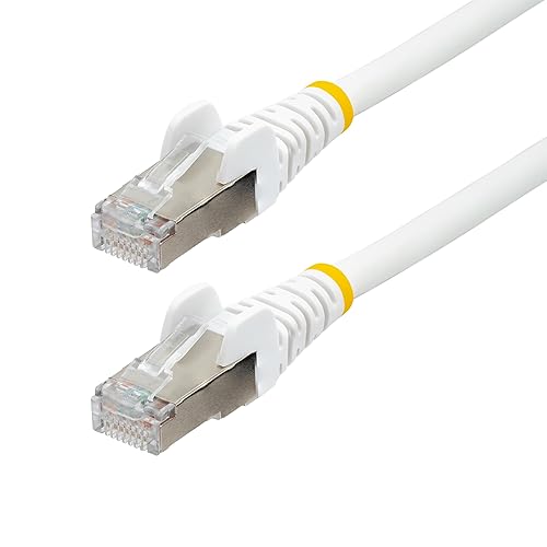 StarTech.com 50ft White CAT6a Ethernet Cable, Snagless RJ45, 10GbE, 100W PoE++, S/FTP, 500MHz, 27AWG Pure Bare Copper, LSZH White 50 ft.