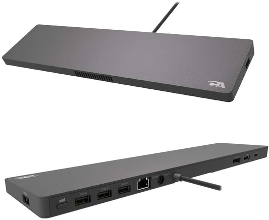 Cyber acoustics CA Essential Docking Station – USB C Docking Station with Active Laptop Cooling, Dual Monitor Displays in 4k, 4 USB Type A Ports, Ethernet Port, Power for Laptop (DS-2000)