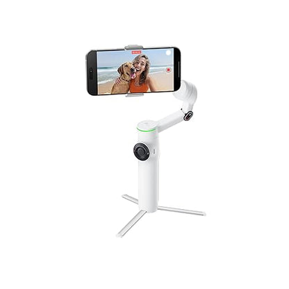 Insta360 Flow 2 Pro White- AI-Powered Smartphone Stabilizer, Auto Tracking Phone Gimbal, 200+ App Tracking with Apple DockKit, 3-Axis Stabilization, Built-in Tripod/Selfie Stick, Portable & Foldable