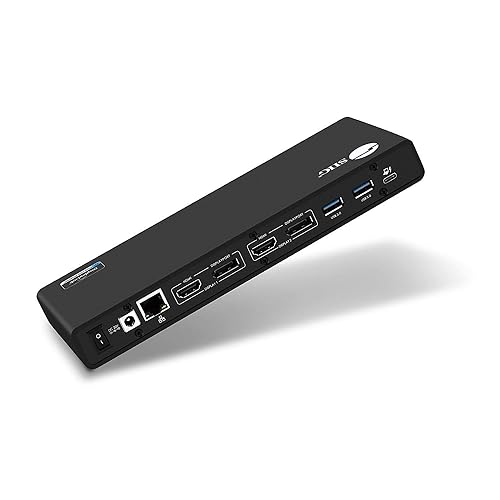 SIIG USB Type C Dual 4K Docking Station with 60W PD - Dual 4K@60Hz or Single 5K@60Hz Monitor Laptop Dock - DisplayLink - 2 HDMI 2 DisplayPort, 4 USB 3.0 Ports, 2 Type C Ports, Gigabit Ethernet Port Type C Dual 4K W/ Charging