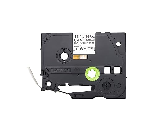 Brother HSe-231E Black on White Heat Shrink Tube Tape, 11.2 mm (0.44 in.) - 7/16" Width x 59 1/16" Length - 9/32" Diameter - Rectangle - Black on White - 1 Each - Heat-shrinkable, Easy to Read, Durable, Non-adhesive