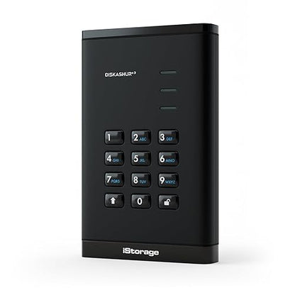 iStorage diskAshur3 SSD 2TB Black - Secure Portable Solid State Drive - Password Protected - Dust & Water Resistant - Hardware Encryption 2TB SSD Diamond Black