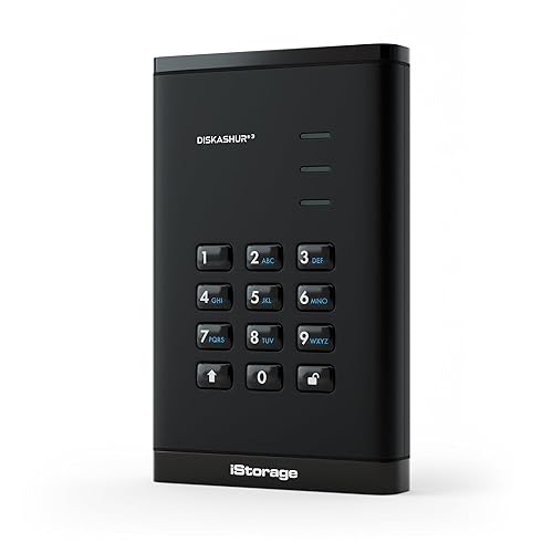 iStorage diskAshur3 SSD 2TB Black - Secure Portable Solid State Drive - Password Protected - Dust & Water Resistant - Hardware Encryption 2TB SSD Diamond Black