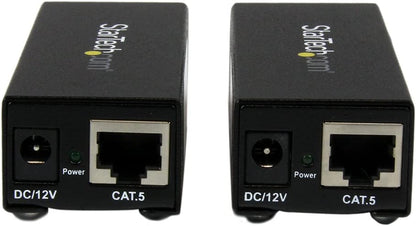 StarTech.com VGA Over CAT5 Extender – 250 ft (80m) – 1 Local and 1 Remote Unit - VGA Video Over Ethernet Extender Kit (ST121UTPEP) Black No Audio Support Single power adapter