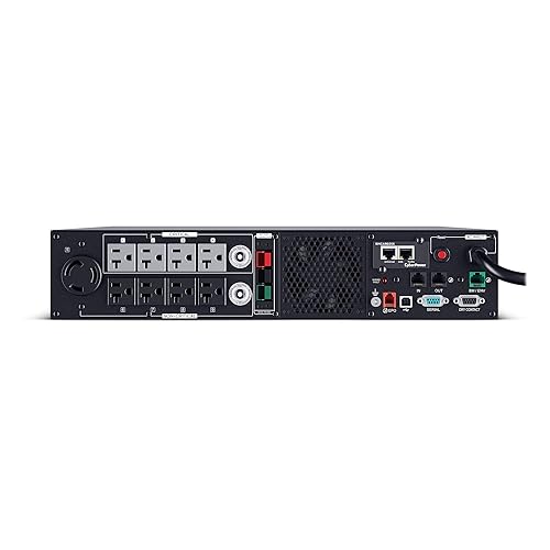 CyberPower PR3000RTXL2UAN Smart App Sinewave UPS System, 3000VA/3000W, 9 Outlets, 2U Rack/Tower, RMCARD205 Pre-Installed, EBM Option