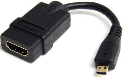 StarTech.com Micro HDMI to HDMI Adapter - 4K 30Hz Video - Durable High Speed Micro HDMI Type-D to HDMI 1.4 Converter/Cable Adapter Dongle - Ultra HD HDMI Monitors, TVs &amp; Displays - M/F (HDADFM5IN) HDMI to Micro HDMI 5in
