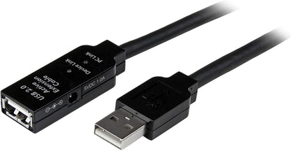 StarTech.com 10m USB 2.0 Active Extension Cable M/F - 10 meter USB 2.0 Repeater / Extender Cable USB A (M) to USB A (F) 10 m Black - 3 ft (USB2AAEXT10M) 32.8 ft USB 2.0 Cable