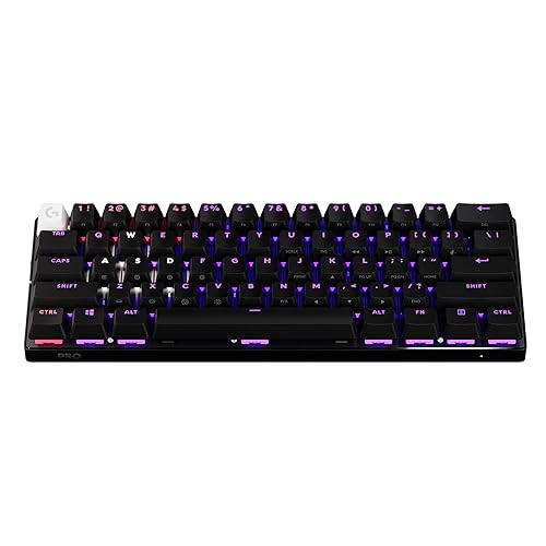 Logitech G PRO X 60 Lightspeed Wireless Gaming Keyboard, Ultra Compact TKL 60% Mechanical Keyboard for Windows PC, LIGHTSYNC RGB, Dual-Shot PBT Keycaps, GX Optical Linear Switches - Black Black 60% - Wireless Linear Generation 2