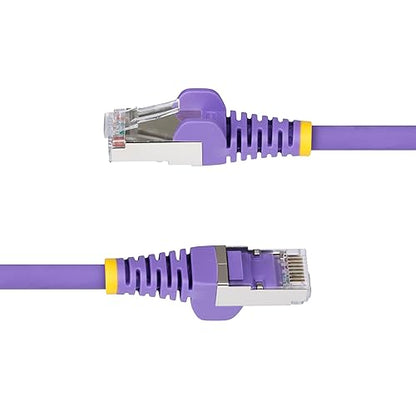StarTech.com 25ft Purple CAT6a Ethernet Cable, Snagless RJ45, 10GbE, 100W PoE++, S/FTP, 500MHz, 27AWG Pure Bare Copper, LSZH