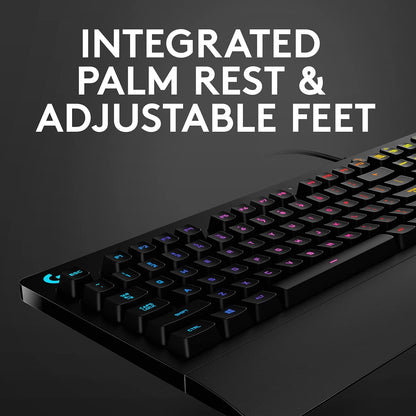 Logitech G213 Gaming Keyboard with Dedicated Media Controls, 16.8 Million Lighting Colors Backlit Keys, Spill-Resistant and Durable Design, Black
