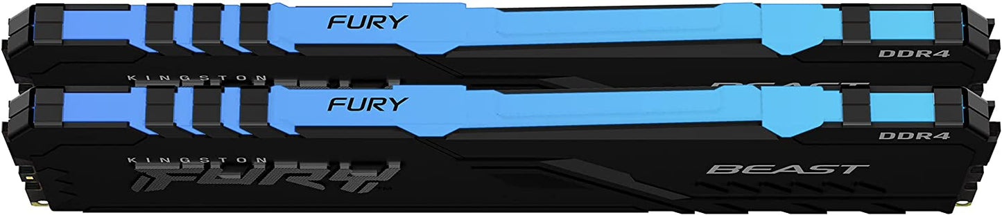 Kingston Fury Beast RGB 16GB (2x8GB) 3600MHz DDR4 CL17 Desktop Memory Kit of 2 KF436C17BBAK2/16 16gb Kit of 2 3600MHz