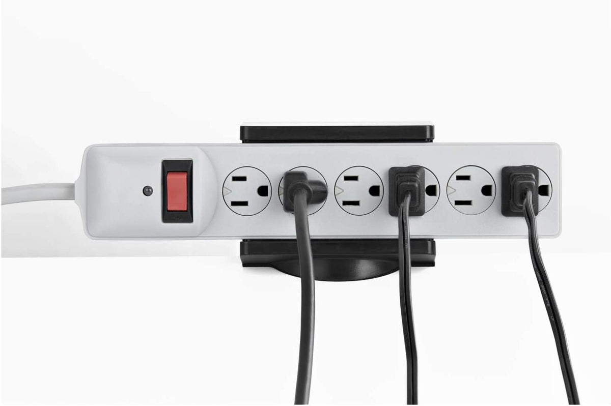 StarTech.com Power Strip Desk Mount - Clamp-on Power Strip Holder - Adjustable - Desk/Table Clamp for Power Strip (PWRSTRPCLMP)