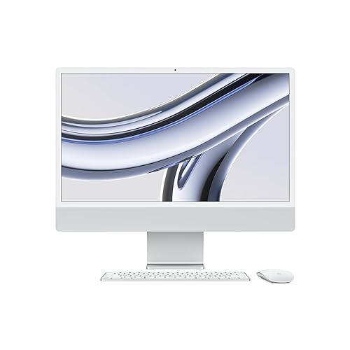 Apple 2023 iMac All-in-One Desktop Computer with M3 chip: 8-core CPU, 10-core GPU, 24-inch Retina Display, 8GB Unified Memory, 512GB SSD Storage, Matching Accessories. Works with iPhone/iPad; Silver 10-core GPU 512GB Silver