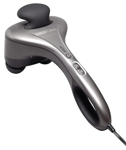 Obusforme Professional Grade Percussion Back Massager | Handheld Deep Tissue Massager | Dual Massage Nodes | Five Massage Intensity Options | Ergonomic Front Grip & Non-Slip Handle | Quiet Operation