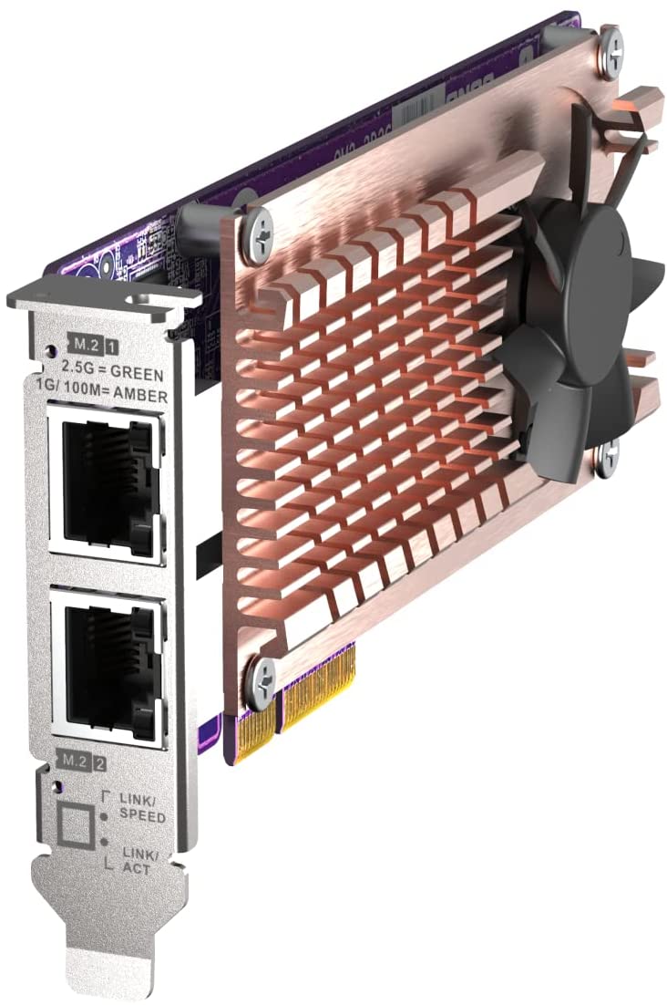 QNAP QM2-2P2G2T2 x PCIe Gen3 M.2 NVMe SSD &amp; 2 x 2.5GbE Port Expansion Card to Enhance Performance