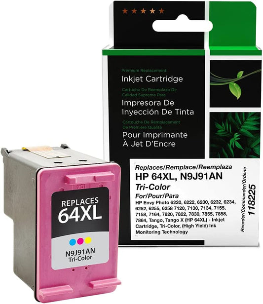 Clover imaging group Clover Imaging Remanufactured High Yield Ink Cartridge Replacement for HP 64XL N9J91AN, Tri-Color