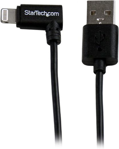 StarTech.com 2m 6ft Angled Black Apple 8-pin Lightning to USB Cable for iPhone iPod iPad - Angled Lightning Cable - Charge &amp; Sync - 2 m (USBLT2MBR) 6ft Angled | Black