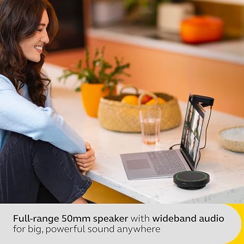 Jabra Speak2 40 Portable Speakerphone - 4 Noise-Cancelling Mics, 50mm Full Range Speakers with Wideband Audio for Clear Sound, USB-A/USB-C Connections - Certified Microsoft Teams Speaker - Dark Grey Speak2 40 MS Teams