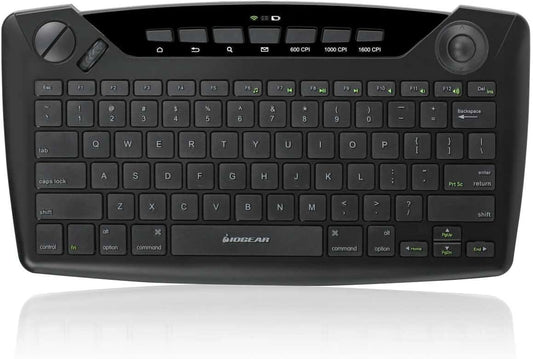 IOGEAR Smart TV Wireless Keyboard w/Trackball - 2.4GHz Offers Range Up to 35 ft - Left/Right Mouse Buttons - Xbox - PS4 - Roku - Apple TV - Smart TV - GKB635W