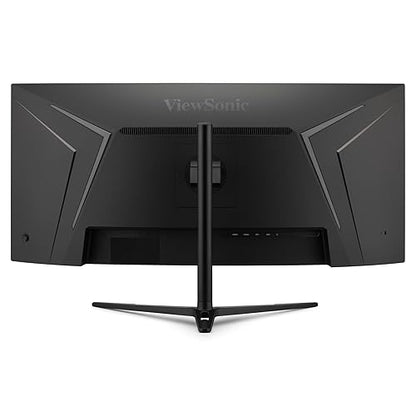 ViewSonic VX3418C-2K 34 Inch UltraWide QHD 1440p Curved Gaming Monitor with 180Hz, 1ms, 21:9, Advanced Ergonomics, FreeSync Premium, HDR10, HDMI, and DisplayPort Inputs